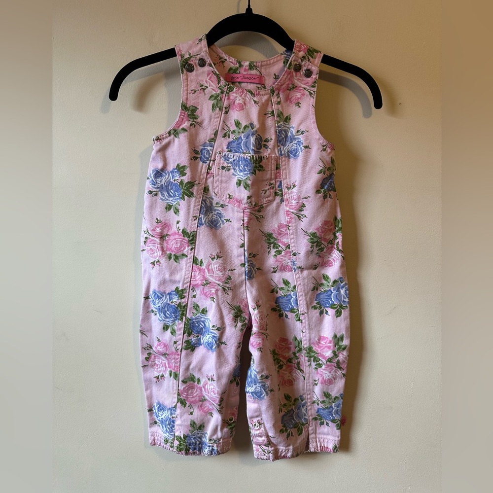 Betsey Johnson Cotton Floral Overall 24 Months